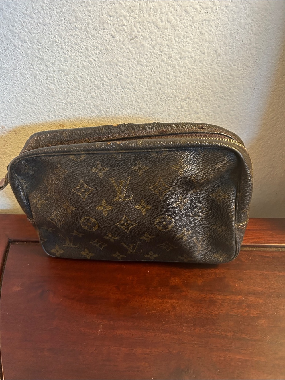 Louis Vuitton Monogram Canvas Toiletry Case in Brown and Gold